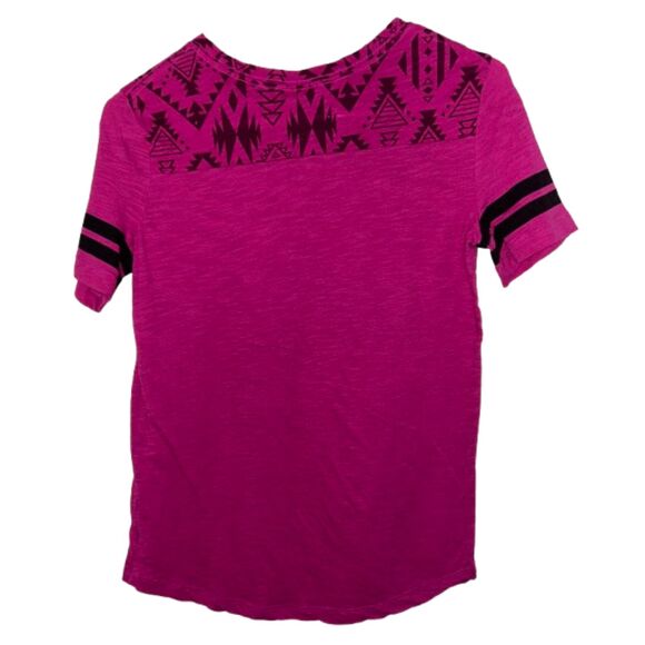 PINK Victoria's Secret Tribal Solid Print T-Shirt Tee size XS Fuchsia E56 - Picture 2 of 10